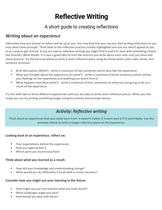 Reflective Writing Guide